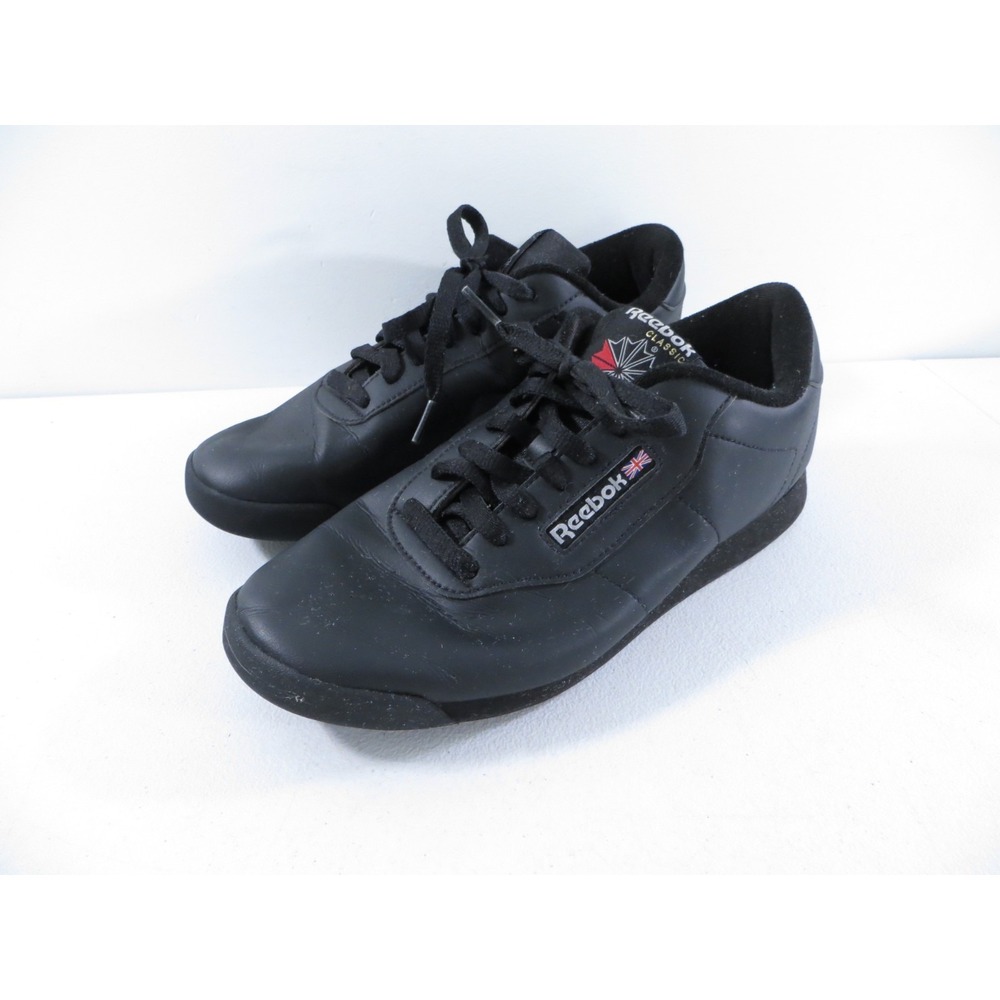 Reebok Classic Princess Black Leather‎ Women's Tennis Athletic Walking Shoes 10